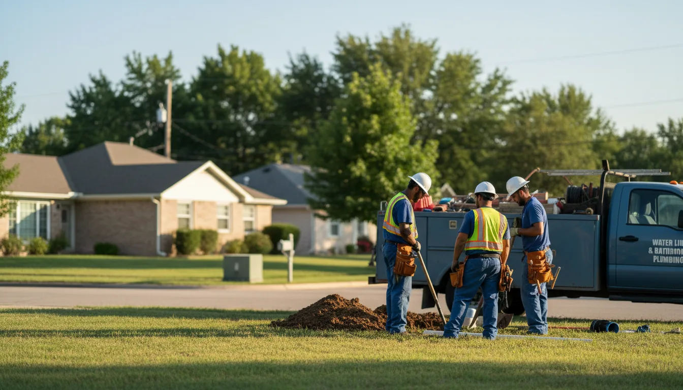 Residential water line and bathroom plumbing service in Crescent, OK